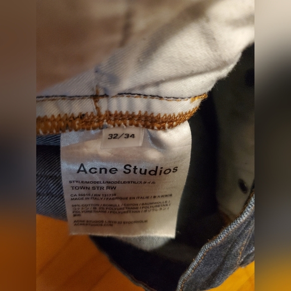 Acne Studios Denim Town STR RW. Dark blue. Faded. Men 32, inseam 26". - Picture 5 of 11